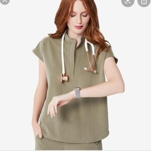 ISO Figs heather olive rafeala top